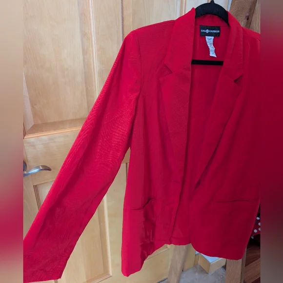 Sag Harbor Bold Red Women's Blazer - Picture 3 of 9
